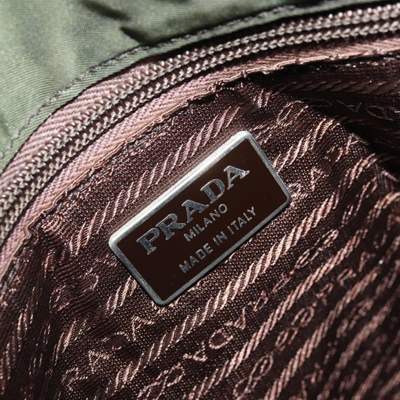 PRADA Hand Bag Nylon Green Auth bs34103