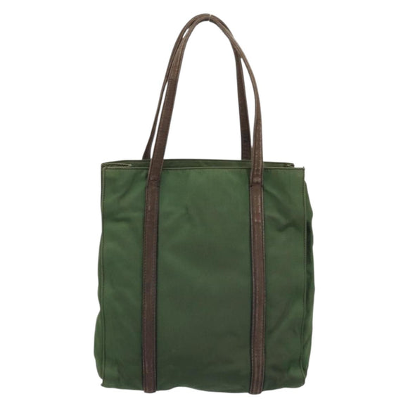 PRADA Hand Bag Nylon Green Auth bs34103