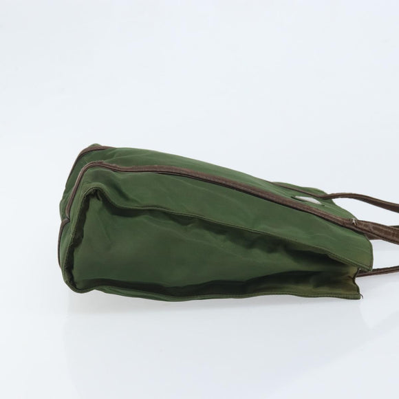 PRADA Hand Bag Nylon Green Auth bs34103