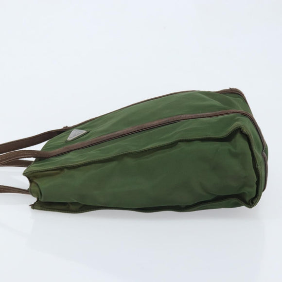 PRADA Hand Bag Nylon Green Auth bs34103