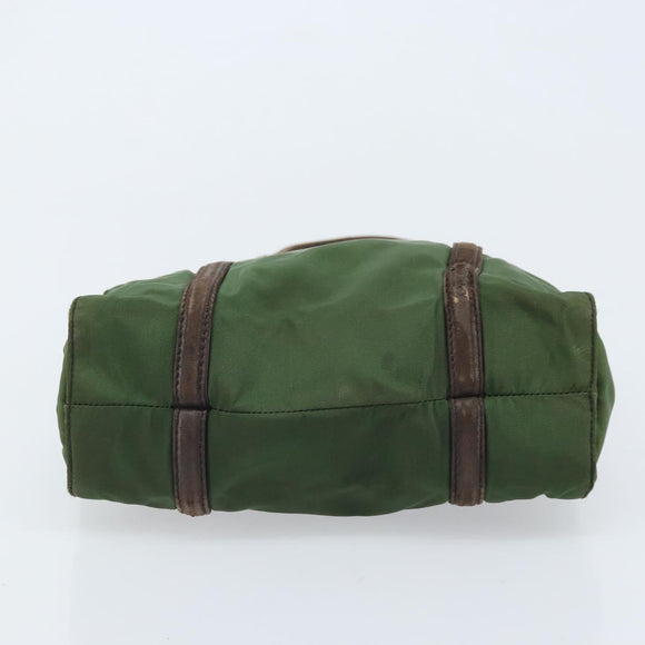 PRADA Hand Bag Nylon Green Auth bs34103