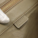 CELINE Hand Bag Leather Beige Gold Auth bs34104-15