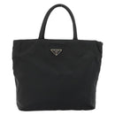 PRADA Handtas Nylon Zwart Zilver Auth bs34105-13