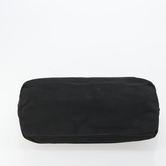PRADA Handtas Nylon Zwart Zilver Auth bs34105
