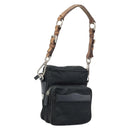 PRADA Shoulder Bag Nylon Black Silver Auth bs34107-1