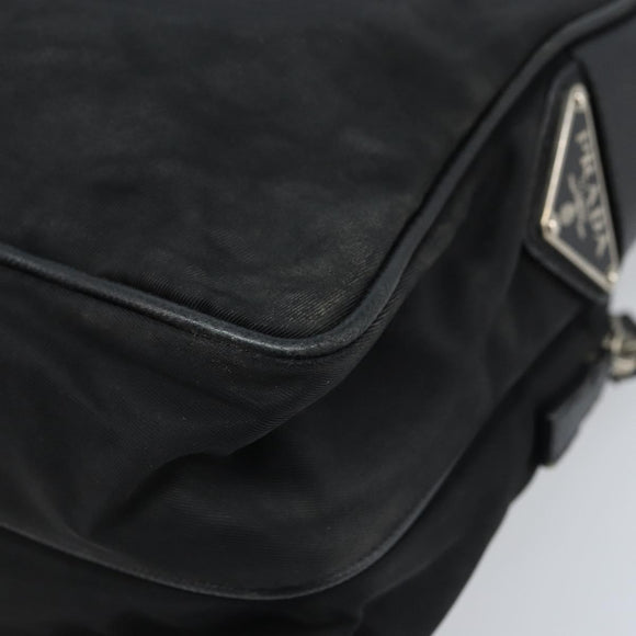 PRADA Shoulder Bag Nylon Black Silver Auth bs34107