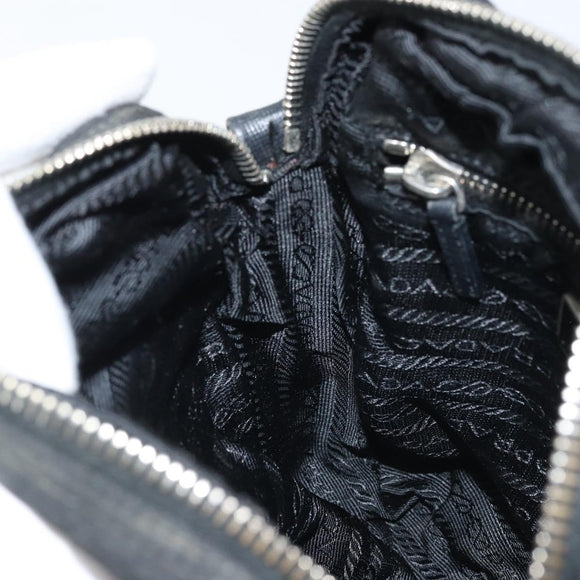 PRADA Shoulder Bag Nylon Black Silver Auth bs34107