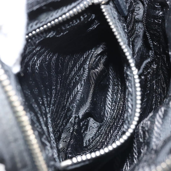 PRADA Shoulder Bag Nylon Black Silver Auth bs34107