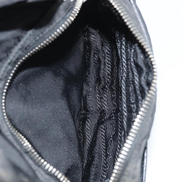 PRADA Shoulder Bag Nylon Black Silver Auth bs34107