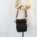 PRADA Shoulder Bag Nylon Black Silver Auth bs34107-25
