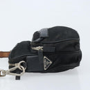PRADA Shoulder Bag Nylon Black Silver Auth bs34107-5