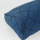 PRADA Pouch Nylon Blue Silver Auth bs34108-16