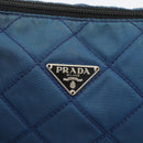 PRADA Pouch Nylon Blue Silver Auth bs34108-17