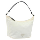 PRADA Hand Bag Nylon Silver White Auth bs34109-1