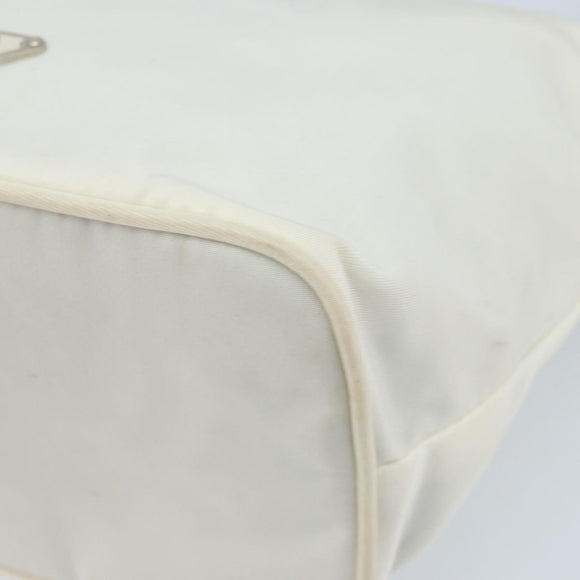 PRADA Hand Bag Nylon Silver White Auth bs34109