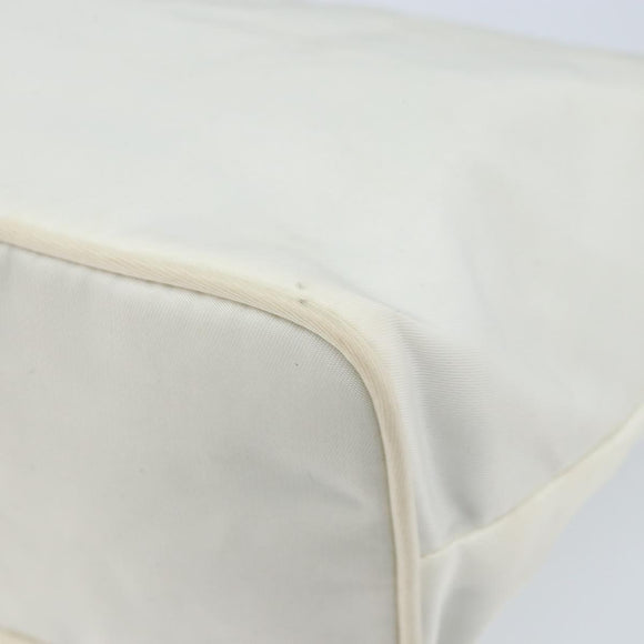PRADA Hand Bag Nylon Silver White Auth bs34109