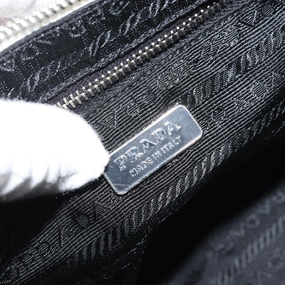PRADA Hand Bag Nylon Silver White Auth bs34109