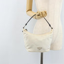 PRADA Hand Bag Nylon Silver White Auth bs34109-24