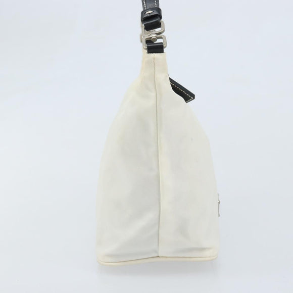 PRADA Hand Bag Nylon Silver White Auth bs34109