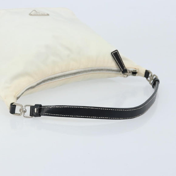 PRADA Hand Bag Nylon Silver White Auth bs34109