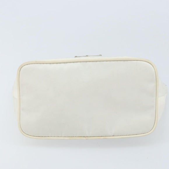 PRADA Hand Bag Nylon Silver White Auth bs34109