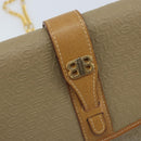 BALENCIAGA Chain Shoulder Bag PVC Leather Beige Gold Auth bs34110-17