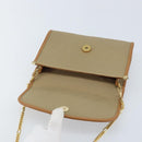 BALENCIAGA Chain Shoulder Bag PVC Leather Beige Gold Auth bs34110-10