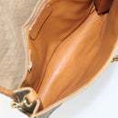BALENCIAGA Chain Shoulder Bag PVC Leather Beige Gold Auth bs34110-12