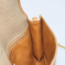BALENCIAGA Chain Shoulder Bag PVC Leather Beige Gold Auth bs34110-18