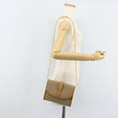 BALENCIAGA Chain Shoulder Bag PVC Leather Beige Gold Auth bs34110-22