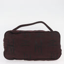 VALENTINO Chain Hand Bag Nylon 2way Bordeaux Gold Auth bs34111-5