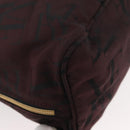 VALENTINO Chain Hand Bag Nylon 2way Bordeaux Gold Auth bs34111-10