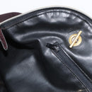 VALENTINO Chain Hand Bag Nylon 2way Bordeaux Gold Auth bs34111-22