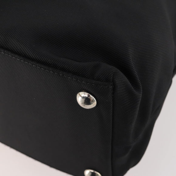 GUCCI Hand Bag Nylon 2way Black Silver Auth bs34112
