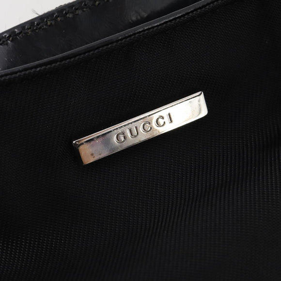GUCCI Hand Bag Nylon 2way Black Silver Auth bs34112