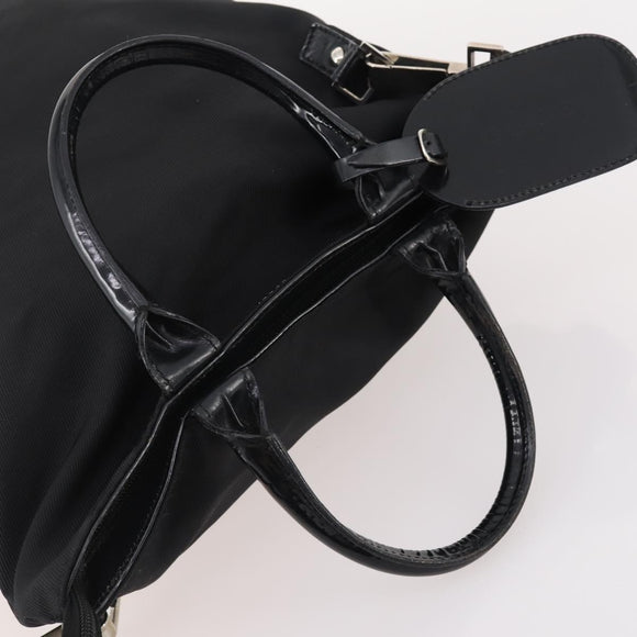 GUCCI Hand Bag Nylon 2way Black Silver Auth bs34112
