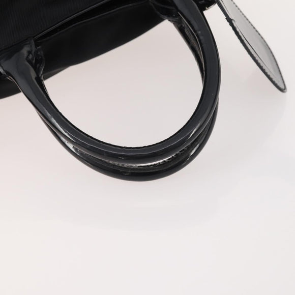 GUCCI Hand Bag Nylon 2way Black Silver Auth bs34112