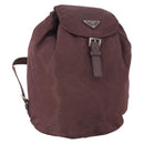 PRADA Backpack Nylon Brown Silver Auth bs34114-1