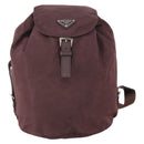 PRADA Backpack Nylon Brown Silver Auth bs34114-13