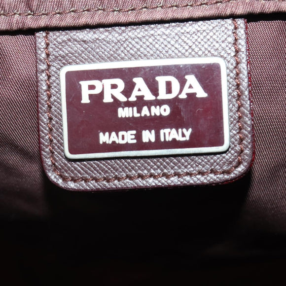 PRADA Backpack Nylon Brown Silver Auth bs34114