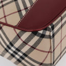 BURBERRY Nova Check Blue Label Shoulder Bag Canvas Beige Silver Auth bs34116-9