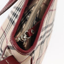 BURBERRY Nova Check Blue Label Shoulder Bag Canvas Beige Silver Auth bs34116-10