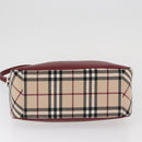BURBERRY Nova Check Blue Label Shoulder Bag Canvas Beige Silver Auth bs34116-5