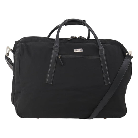 GUCCI Boston Bag Canvas 2way Black Silver 012 0393 12 Auth bs34117