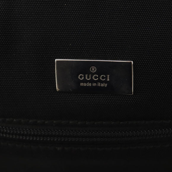 GUCCI Boston Bag Canvas 2way Black Silver 012 0393 12 Auth bs34117