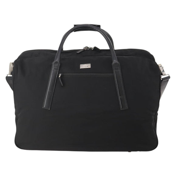 GUCCI Boston Bag Canvas 2way Black Silver 012 0393 12 Auth bs34117