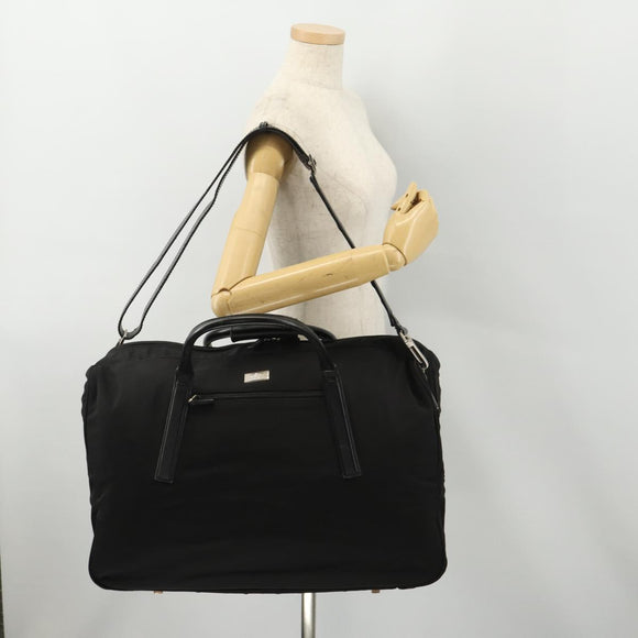 GUCCI Boston Bag Canvas 2way Black Silver 012 0393 12 Auth bs34117