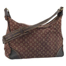LOUIS VUITTON Monogram Mini Lin Boulogne Shoulder Bag Ebene M95225 Auth bs34122-1