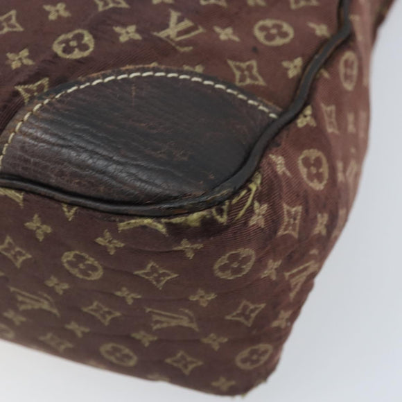 LOUIS VUITTON Monogram Mini Lin Boulogne Shoulder Bag Ebene M95225 Auth bs34122