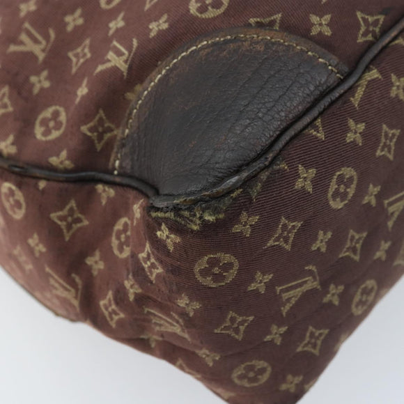 LOUIS VUITTON Monogram Mini Lin Boulogne Shoulder Bag Ebene M95225 Auth bs34122